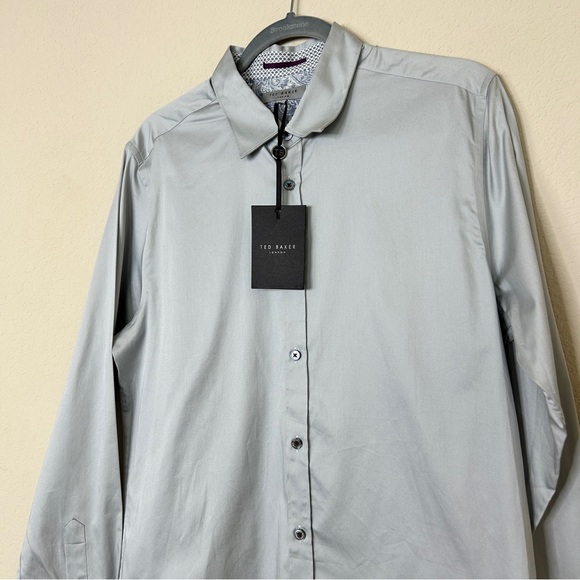 NWT TED BAKER LONDON Men’s button down dress shirt size 4 Large. - Picture 2 of 12